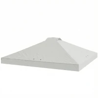 Outsunny Gazebo Roof Replacement UV50+ Waterproof Pop Up Canopy Cover with 8 Drainage Holes 3 x 3 m White(m-11)