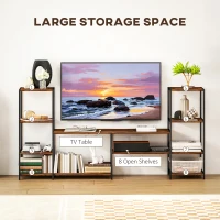 HOMCOM TV Unit for TVs up to 55 Inches, Industrial TV Stand with Storage Shelves, Entertainment Centre for Living Room, Bedroom(m-4)