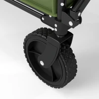 Outsunny 180L Festival Trolley on Wheels, Folding Compact Camping Trolley Cart with Adjustable Handle, 120 KG Capacity for Garden, Beach, Fishing, Green(m-12)