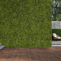 Outsunny 12PCS Artificial Boxwood Wall Panels 50cm x 50cm Grass Privacy Fence Screen Faux Hedge Greenery Backdrop Encrypted Milan Grass for Home Garden Backyard Balcony(m-10)