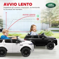 AIYAPLAY Macchina Elettrica per Bambini a Licenza Land Rover con Fari, Clacson e Cintura,106x65.5x51 cm, Nero(m-5)