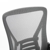 HOMCOM Office Chair, Ergonomic Desk Chair No Wheels with Mesh Backrest and Steel Legs for Home Conference Room, Dark Grey(m-11)