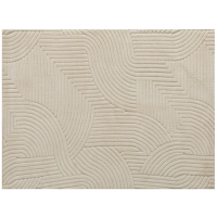 Covor Modern Antiderapant cu Design Liniar, Crem