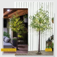 HOMCOM 300 LED Light Decorative Artificial Olive Tree - Green(m-7)