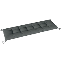 Outsunny Coussin Bain de Soleil Chaise Longue en Mousse à Mémoire avec Sangles, Protection UV50+, 198x65x13cm, Gris foncé
