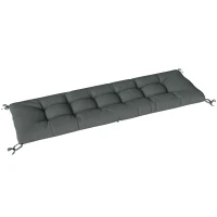 Outsunny Coussin Bain de Soleil Chaise Longue en Mousse à Mémoire avec Sangles, Protection UV50+, 198x65x13cm, Gris foncé(m-1)
