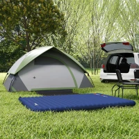 Outsunny Camping Tent with Inflatable Mattress, 2-3 Person Dome Tent with Air Bed and Sewn-in Groundsheet, Portable 3000mm Waterproof Tent with Carry Bag and Hook, for Fishing Hiking(m-10)
