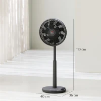 HOMCOM Pedestal Fan with Oscillating, Tilt, Adjustable Height, Black(m-3)