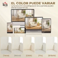 HOMCOM Sofá de 2 Plazas de Pana 134 cm con Patas de Madera Respaldo Grueso Sofá Moderno para Salón Dormitorio Crema(m-6)