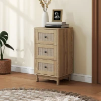 HOMCOM 40 cm Drawer Chest of Drawers with 3 Drawer - Oak(m-10)