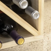 HOMCOM Set of 2 Wooden Wine Rack, X-Shaped Square Tabletop Storage Holder for 24 Bottle, Natural Wood(m-9)