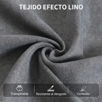 HOMCOM Sillón Reclinable Manual 150° Sillón Relax Tapizado en Tela Aspecto Lino con Reposapiés y Reposabrazos Acolchados Girs(m-7)