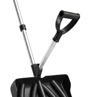 Outsunny Heavy-Duty Snow Shovel with Assist Handle, Portable Snow Pusher with 45cm Wide Blade, Detachable Aluminium Handle(m-12)
