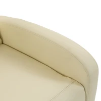 HOMCOM Recliner Armchair, Massage Faux Leather Push Back Reclining Chair with Adjustable Leg Rest, Side Pocket, Cream White(m-12)