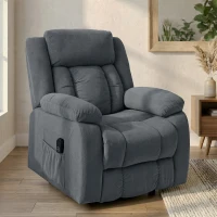 HOMCOM Sillón Relax Reclinable Eléctrico Levanta Personas con Puerto USB Control Remoto Asiento Ancho Reposapiés Gris(m-10)