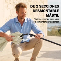 Outsunny Sombrilla de Terraza de Aluminio 2x1,3x2,5 m Parasol de Jardín Rectangular con Función de Inclinación Beige(m-7)