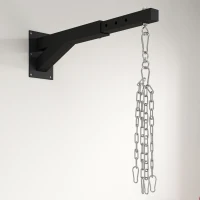 SPORTNOW Soporte Saco Boxeo de Pared con Distancia Ajustable Gancho Giratorio Cadenas 45-65 cm Negro(m-8)