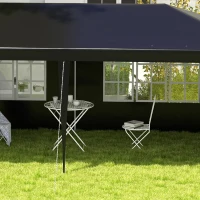 Outsunny 6 x 3 m Party Tent Gazebo Marquee Outdoor Patio Canopy Shelter with Windows and Side Panels Black(m-8)