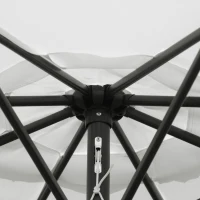 Outsunny Ombrellone da Giardino 3x2.5 m Inclinabile con Palo Smontabile, in Metallo e Poliestere Bianco(m-9)