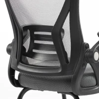 HOMCOM Office Chair, Ergonomic Desk Chair No Wheels with Mesh Backrest and Steel Legs for Home Conference Room, Dark Grey(m-12)