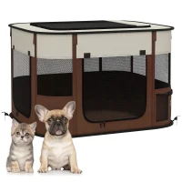 PawHut Țarc pliabil pentru câini cu geantă de depozitare, utilizare interior/exterior, Gri(m-11)