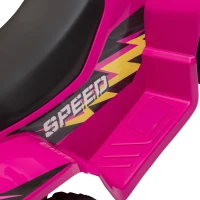 HOMCOM 6V Kids Electric Ride on Car ATV Toy Quad Bike Four Big Wheels w/ Forward Reverse Functions Toddlers for 18-36 Months Old Pink(m-9)