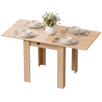 HOMCOM Klapp-Esstisch für 4 Personen, für Wohnzimmer, Esszimmer, 140x70x77 cm, Eiche(m-7)