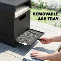 Outsunny 3 in 1 Outdoor Pizza Oven, Portable Wood Fired Pizza Maker with Handles, Stone and Peel(m-7)