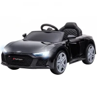 AIYAPLAY Coche Eléctrico para Niños Audi R8 Spyder 12 V con Mando 2,4G 2 Motores Arranque Suave y Suspensión Trasera Negro(m-17)