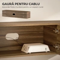 HOMCOM Mobilier Suport TV Suspendat până la 65" cu 3 Dulapuri în Stil Industrial, Maro Rustic(m-6)
