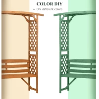 Outsunny Garden Bench, Wooden Garden Arbour with Seat for Vines/Climbing Plants, Brown(m-6)