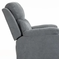 HOMCOM Sillón Reclinable Manual 150° Sillón Relax Tapizado en Tela Aspecto Lino con Reposapiés y Reposabrazos Acolchados Girs(m-13)