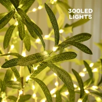 HOMCOM 300 LED Light Decorative Artificial Olive Tree - Green(m-4)