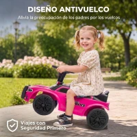 AIYAPLAY Coche Correpasillos de Policía para Niños de 18-36 Meses con Luz Música y Espacio de Almacenaje 65x29,5x36 cm Rosa(m-5)