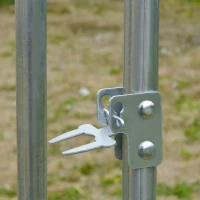 PawHut țarc pentru găini din metal galvanizat cu acoperiș și acoperire anti-UV, 280x380x197 cm, argintiu(m-8)
