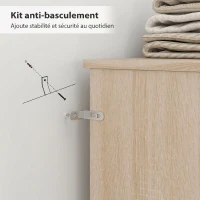 HOMCOM Tête de lit sur pied avec rangements, accessoire de lit 4 compartiments ouverts, 160 x 20,2 x 108,2 cm, bois naturel(m-5)