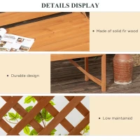Outsunny Garden Bench, Wooden Garden Arbour with Seat for Vines/Climbing Plants, Brown(m-5)