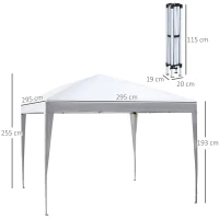 Outsunny Gazebo Pieghevole con Corde e Picchetti da Giardino(m-3)