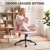 HOMCOM extra nail tech rolling retro fabric cute teenager arms hairdresser on chairs desks spinny comfortable beauty(m-4)