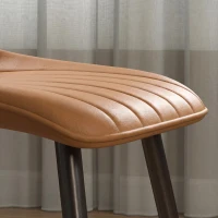 HOMCOM Conjunto de 2 Cadeiras de Sala de Jantar Modernas, Encosto e Assento Curvados, em Revestimento Sintético, 51x61x78cm, Castanho(m-8)
