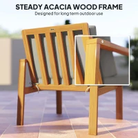 Outsunny 4-Piece Wooden Garden Furniture Set with Cushions - Teak(m-6)