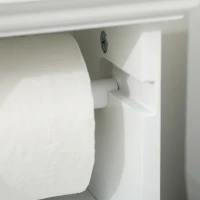 kleankin Meuble de salle de bain support papier toilette avec placard et sortie papier en bois blanc(m-9)