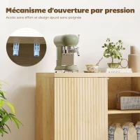HOMCOM Buffet Salon, Meuble de Rangement Moderne avec Portes à Fermeture Douce et Étagères Ajustables, 78 x 39 x 79 cm, Chêne(m-4)