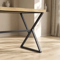 HOMCOM Mesa de Comedor para 2 Personas, Mesa de Cocina, Estilo Moderno con Tablero Grueso, 110 x 67 x 75,5 cm, Negro y Roble(m-7)