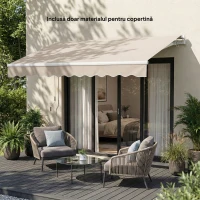 Outsunny Prelată de Schimb pentru Copertină Retractabilă, din Poliester UV 50+, 3,5x2,5 m, Crem(m-2)