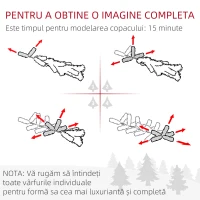 HOMCOM Brad de Crăciun 210 cm din plastic verde cu bază din metal și 2445 de crengi ignifuge(m-7)
