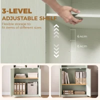 HOMCOM Bookcase Adjustable Shelf Bookshelf Anti-Tip Hardware 6-Tier, Light Green(m-6)