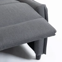 HOMCOM Sillón de Masaje Reclinable con Reposapiés 2 Zonas de Masaje Asiento de Muelles Bolsillos Tapizado en Lino Gris(m-11)
