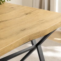 HOMCOM Mesa de Comedor para 2 Personas, Mesa de Cocina, Estilo Moderno con Tablero Grueso, 110 x 67 x 75,5 cm, Negro y Roble(m-8)