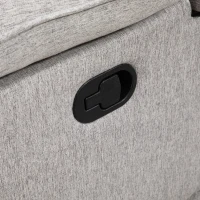HOMCOM Fauteuil de relaxation en tissu aspect lin inclinable manuellement 145° avec repose-pied ajustable gris clair(m-7)